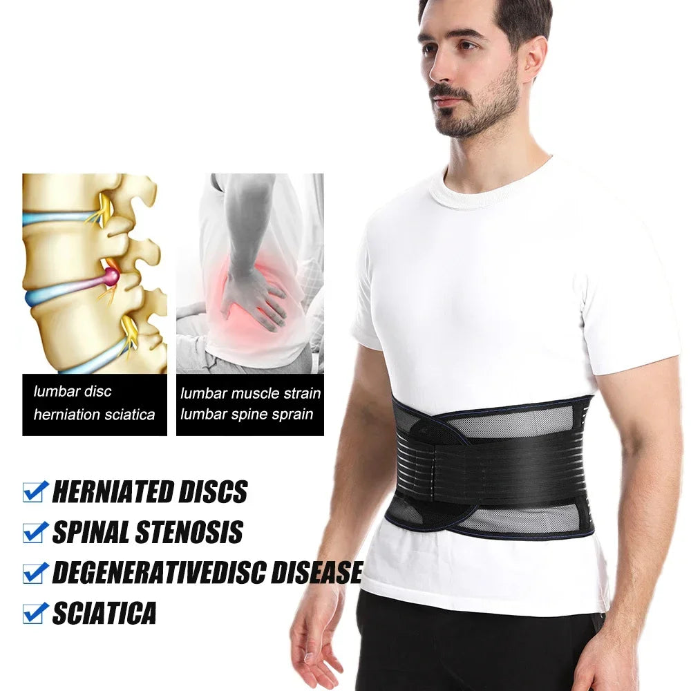 1Pcs Back Braces for Lower Back Pain Relief with 5 Stays, Breathable Back Support Belt for Work , Anti-Skid Lumbar Support Belt