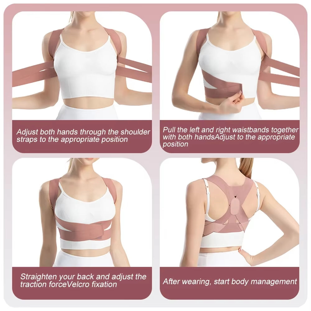 1PCS Posture Corrector Back Brace,Comfortable Shoulder Strap Hunchback Correction Belt Spine Support for Upper Back Pain
