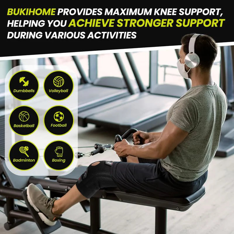 Knee Brace Support with Gel Pads & Side Stabilizers for Pain Relief Adjustable for Meniscus Tear Arthritis ACL MCL